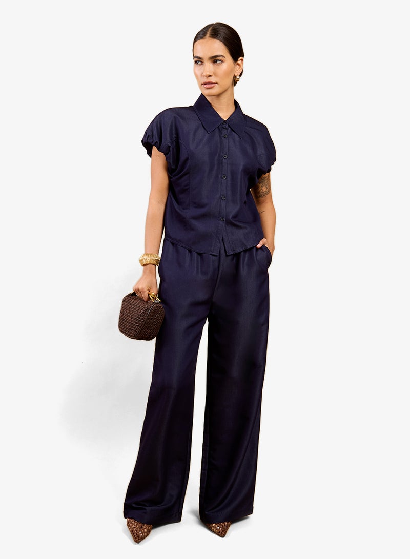 Little Mistress Indigo Denim Top - Image 1